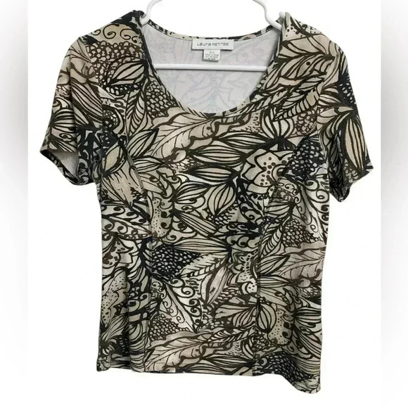 Laura Petite Stretchy, Versatile Short Sleeve Top Size L - Picture 1 of 6